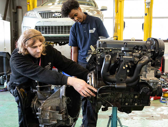 Student and Tutor working in the workshop