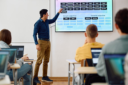 Teacher teaching students in a classroom